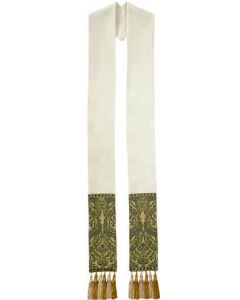 Cream with Green Tapestry Clergy Overlay Stole