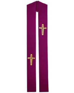 Purple Laudian Cross Clergy Overlay Stole