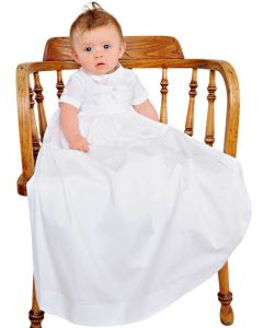 Boys Cotton Baptism Christening Gown with Buttons