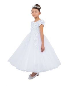 First Communion Dress with Heavily Embellished Bodice