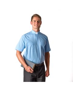 Sky Blue Tab Collar Men's Clergy Shirt