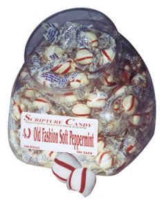 Old Fashioned Soft Peppermint Scripture Candy Jar