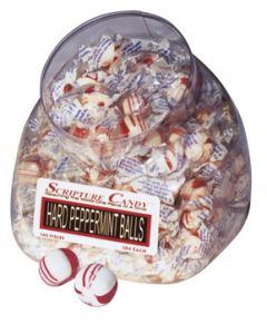Old Fashioned Hard Peppermint Scripture Candy Jar