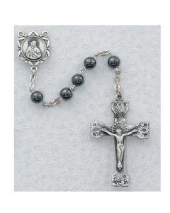 Hematite Rosary Beads 5mm Pewter or Sterling Silver