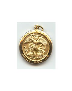 St. Michael Sterling Gold Overlay Medal