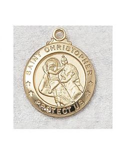 St. Christopher Sterling Gold Overlay Medal