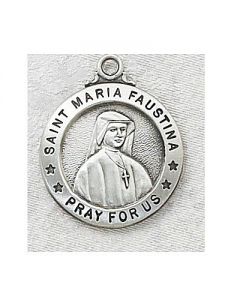 St. Maria Faustina Sterling Silver Medal