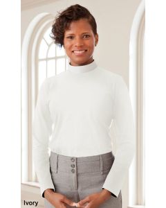 Women's Long Sleeve Knit Neckband Clergy Shirt