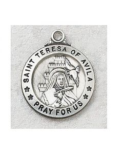St. Theresa Avila  Sterling Silver Medal