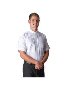 White Tab Collar Men's Clergy Shirt Short Sleeves
