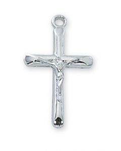 Communion Rhodium Finish Crucifix with Chain 1