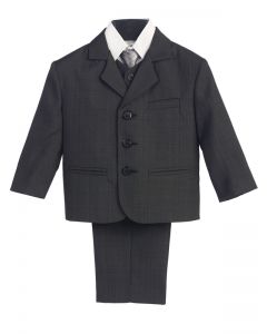 Boys 5 Piece Dark Gray First Communion Suit