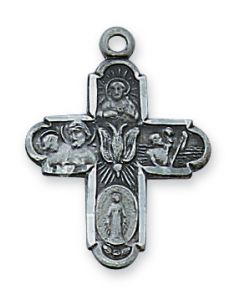 Communion ANTIQUE SILVER 4-WAY Pendant w/chain