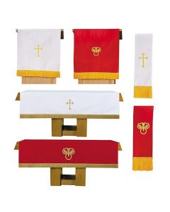 3 Piece Reversible Church Parament Set - Red & White