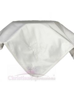 Silk Dupioni Christening Blanket with Embroidered Cross