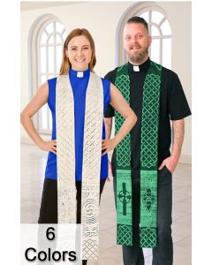 Irish Celtic Cross Stole for Clergy or Deacon