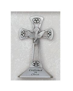 STANDING CONFIRMATION HOLY SPIRIT CROSS - Pewter