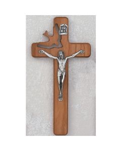 Walnut Stained HOLY SPIRIT Confirmation CRUCIFIX
