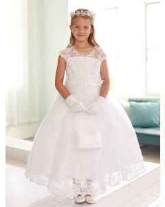 Lace First Communion Dress with Cap Sleeves