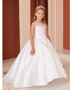 Classic Satin with Pleats First Communion Dress with Train