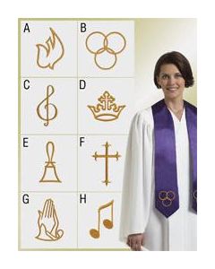 Embroidered Choir Stole - Purple