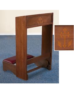 Padded Church Kneeler With Silk Screened Cross