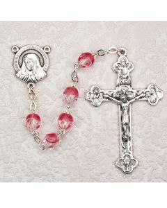 PINK GLASS ROSARY BEADS