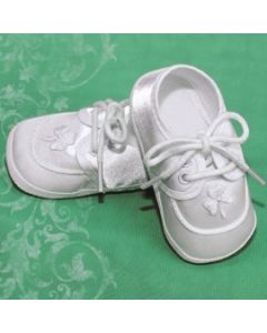 Boy's Christening Shoes w/White Irish Shamrock