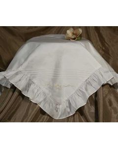 Embroidered Silk Dupioni Blanket with Ruffles