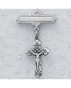 Crucifix Baptism Baby Bar Pin