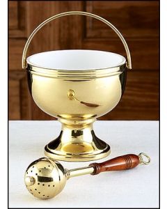 Gold Holy Water Pot with Sprinkler Set