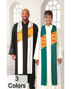 African River of Life Kente Clergy Stole