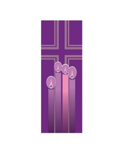 All Seasons Series X-Stand Church Banners - Advent Candles