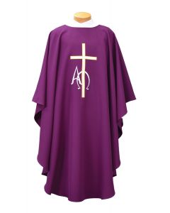 Alpha Omega Cross Clergy Chasuble