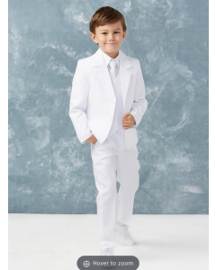 Boys White Slim Fit First Communion Suit