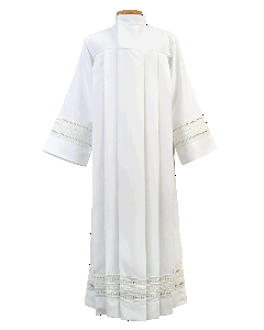 Clergy Alb with White Embroidery for Men and Women