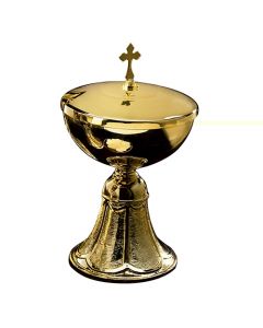 Ciborium with Cross Cover Brushed Base