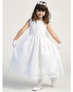 Corded Embroidery Lace First Communion Dress
