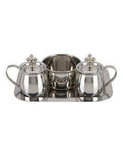 Church Cruet Set with Tray & Bowl - Stainless Steel