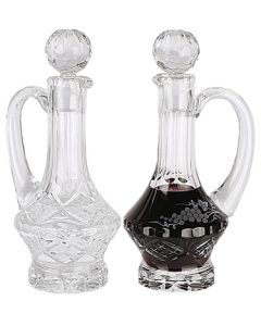 Crystal Church Cruets with Etched Designs