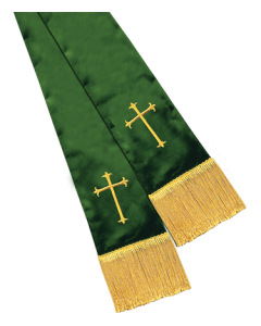 Empress Satin Pulpit Clergy Stole Forest Cross 