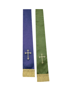 Evangelical Reversible Clergy Stole – Purple and Green