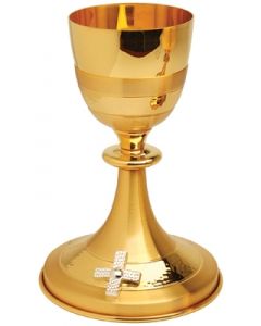 Gold Banded Communion Chalice 8 Oz