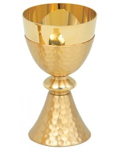 Gold Communion Chalice with Hammered Finish 8 oz.