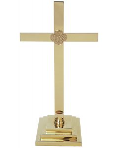 IHS Altar Cross with 3 Step Base