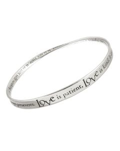 Love is Patient Love is Kind Christian Bangle Bracelet