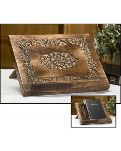 Medallion Wood Carved Bible/Missal Stand