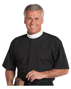 Men's Short Sleeve Black Clergy Shirt