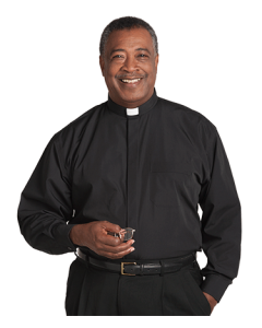 Men's Long Sleeve Black Clergy Shirt 