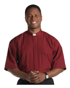 Men's Short Sleeve Red Clergy Shirt